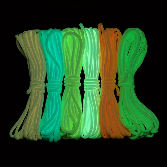 [Glow-in-the-Dark Rope] Glow-in-the-Dark Rope, Polyester Blend, 4mm Thick, 118.11inch/ 196.85inch/ 393.7inch, 3 lbs Tensile Strength, Windproof Tent Rope, Ideal for Valentine's Day, Easter, Women's Day, Mother's Day, Independ