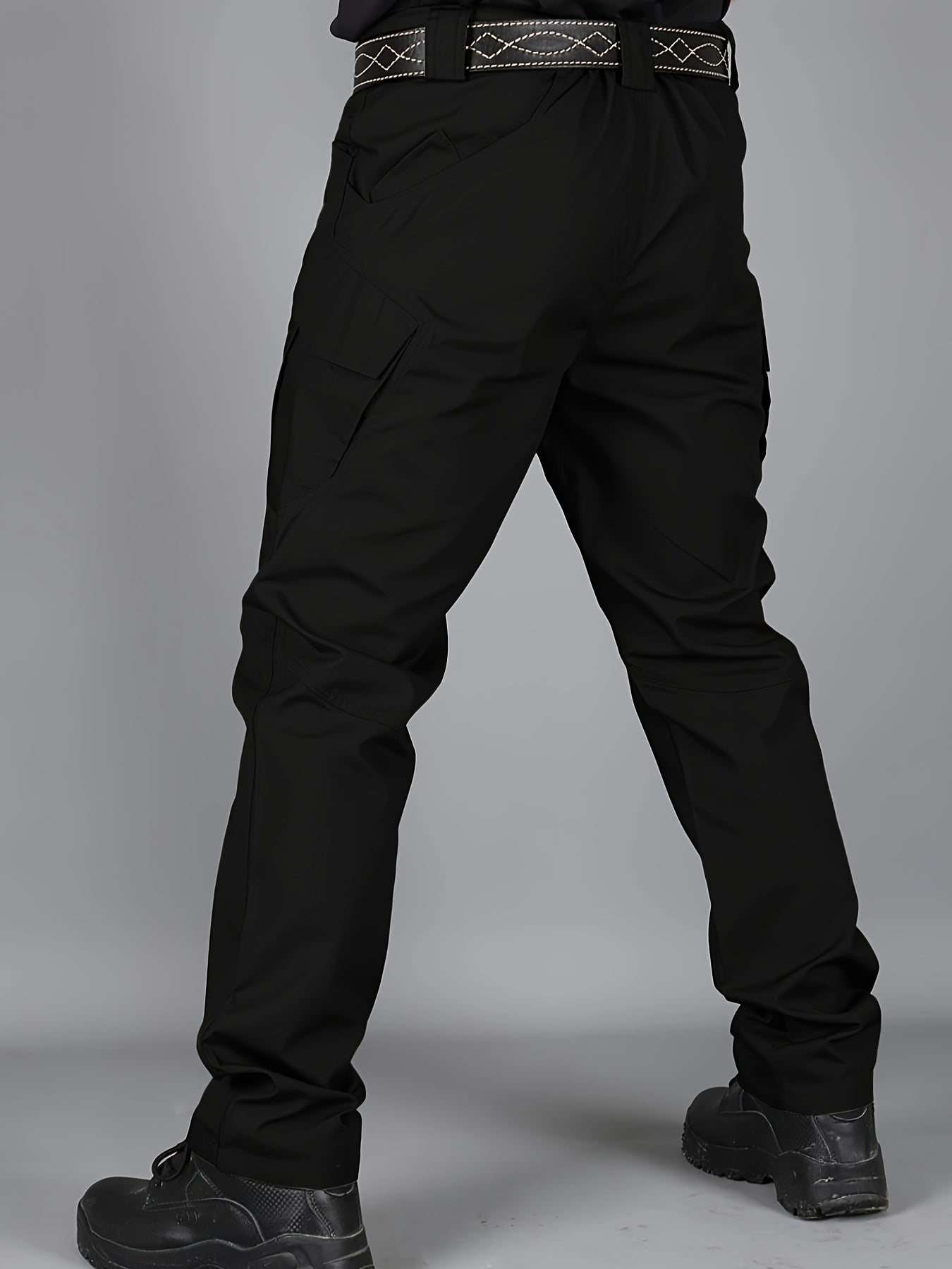 [Tactical Cargo Pants] Lightweight Tactical Men's Cargo Pants | Breathable Polyester, Multiple Pockets, Solid Color Design, Outdoor Hiking, Training, Fishing - Durable Fabric, Multi-Functional, Sporty Style, Camping Gear