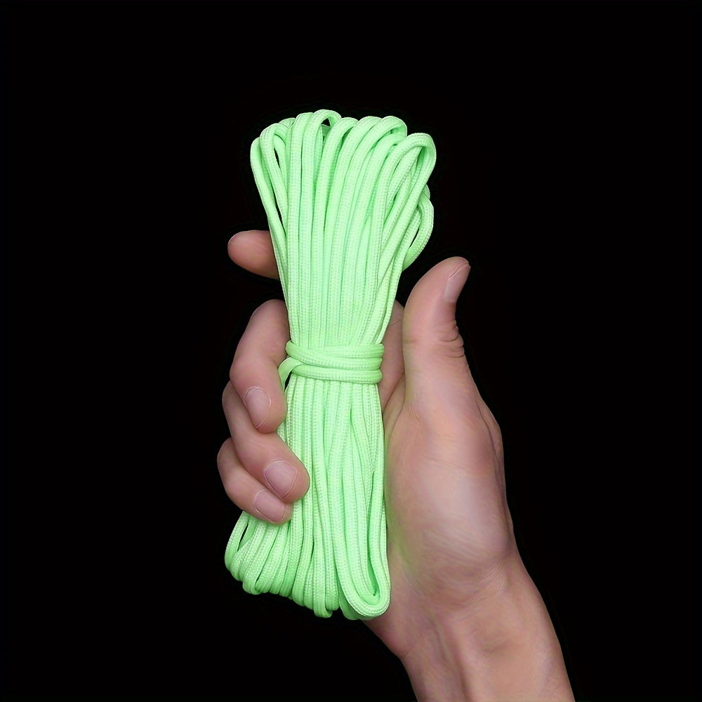 [Glow-in-the-Dark Rope] Glow-in-the-Dark Rope, Polyester Blend, 4mm Thick, 118.11inch/ 196.85inch/ 393.7inch, 3 lbs Tensile Strength, Windproof Tent Rope, Ideal for Valentine's Day, Easter, Women's Day, Mother's Day, Independ