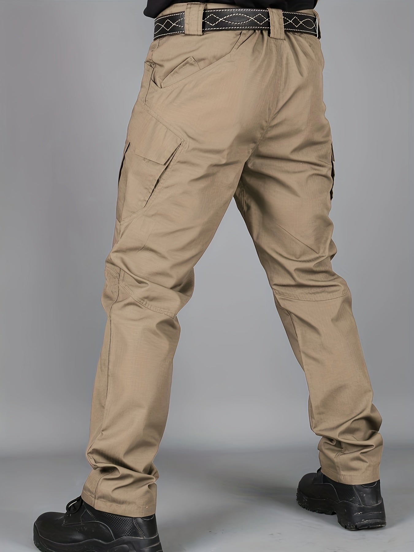 [Tactical Cargo Pants] Lightweight Tactical Men's Cargo Pants | Breathable Polyester, Multiple Pockets, Solid Color Design, Outdoor Hiking, Training, Fishing - Durable Fabric, Multi-Functional, Sporty Style, Camping Gear