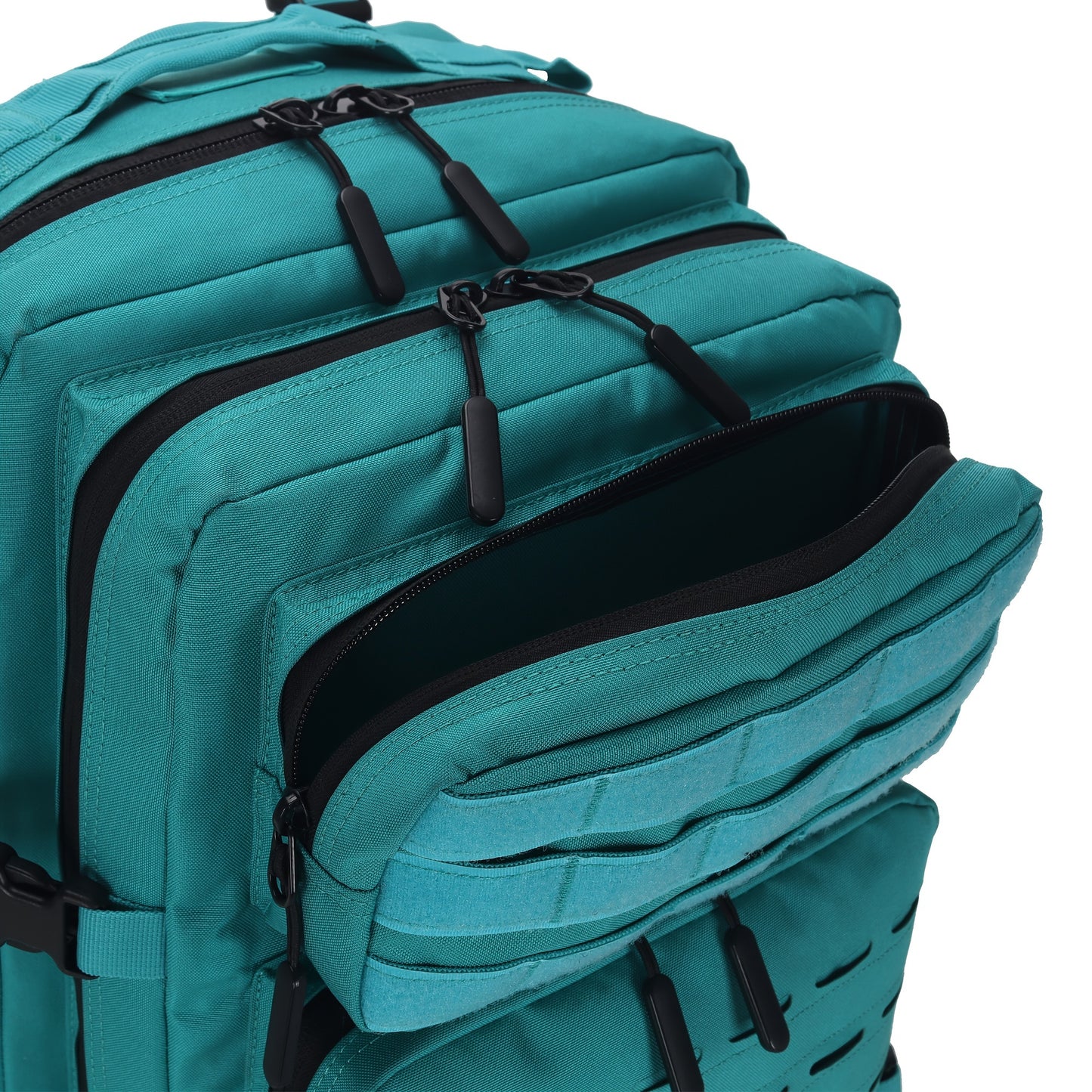 45L Lake Blue Tactical Backpack with American Flag Patch - Multi-Compartment, Adjustable Straps, Hydration Sleeve, MOLLE System, Lightweight Oxford Rucksack for Men & Women, Ideal for Outdoor Hiking & Camping, Tactical Rucksa